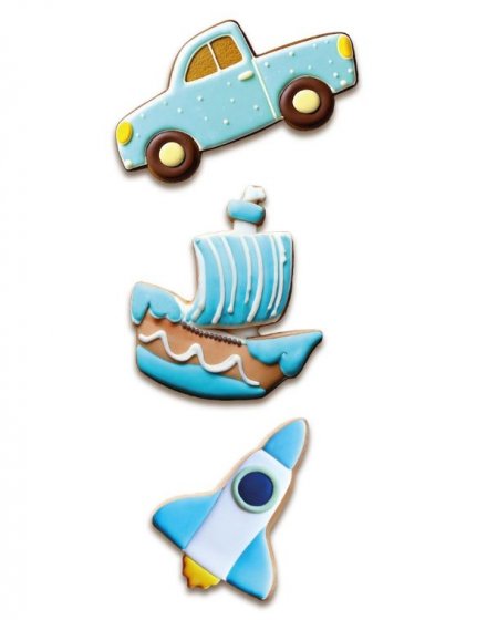 Utstickare bil båt raket