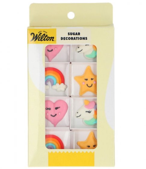 Wilton Sokerikoristeet Unicorn 8 kpl